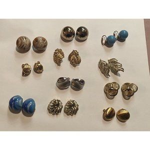 Lot Of 11 Women’s Costume Clip Earrings Lisner Trifari Multi Colors